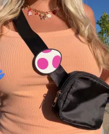 Pink Yoshi Egg Body Bag Charm