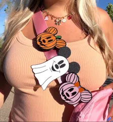 Pastel Pumpkin Minnie Mouse Body Bag Charm
